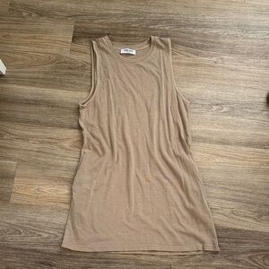 Double Zero Tan Sleeveless Tank Dress